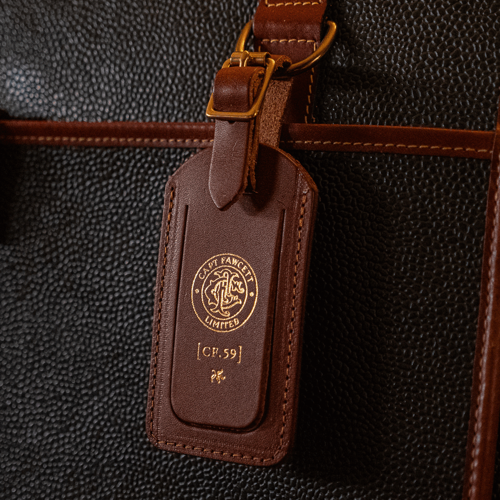Captain Fawcett’s Limited Edition Monogrammed Leather Luggage Tag 