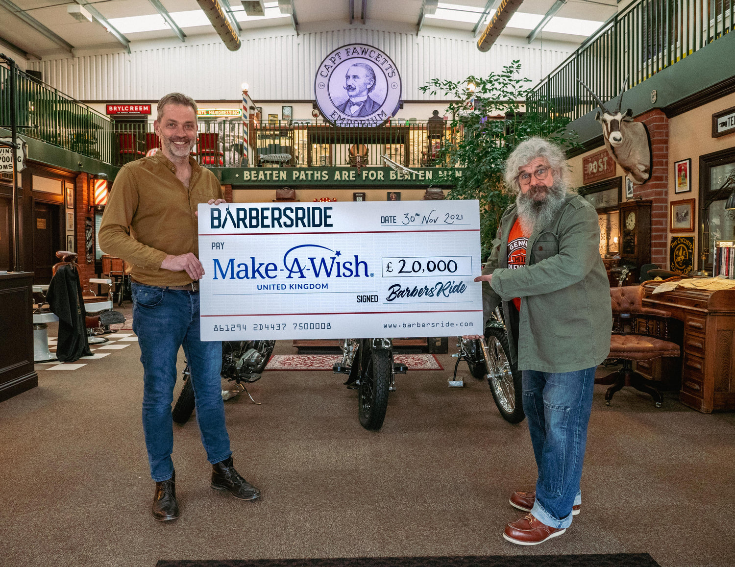 BarbersRide 2021 Cheque Presentation to Make-A-Wish