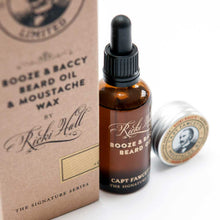 Captain Fawcett and Ricki Hall Booze & Baccy moustache wax and beard oil