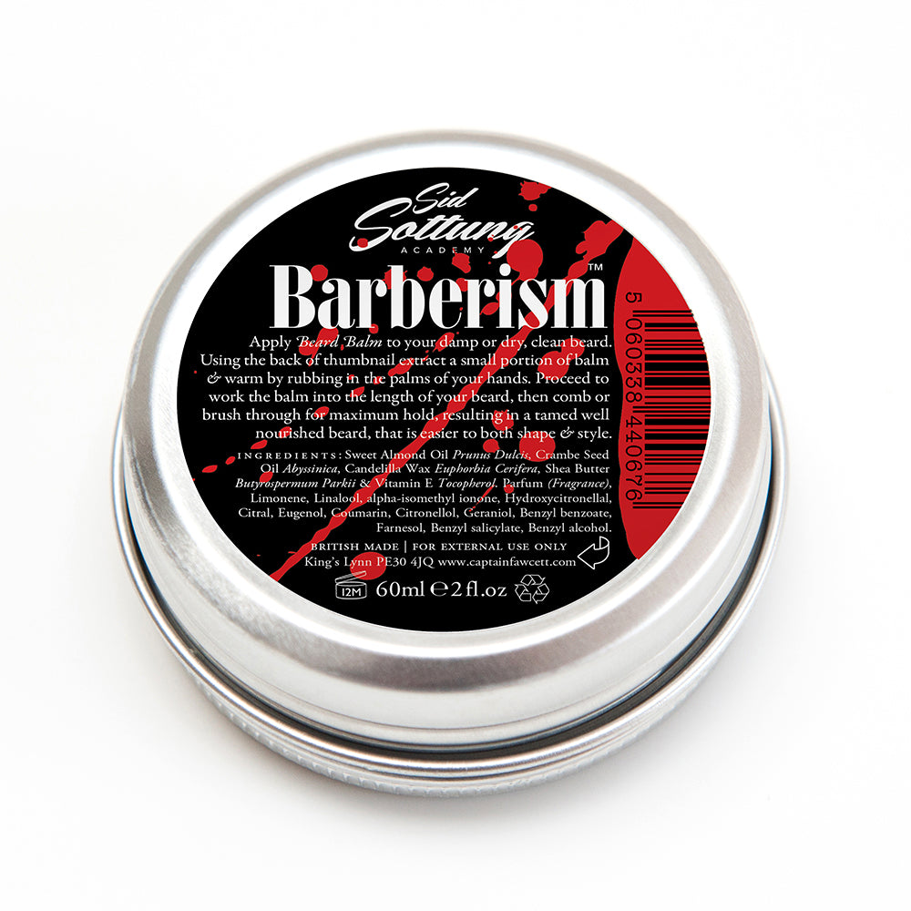 Barberism beard balm with Captain Fawcett and Sid Sottung
