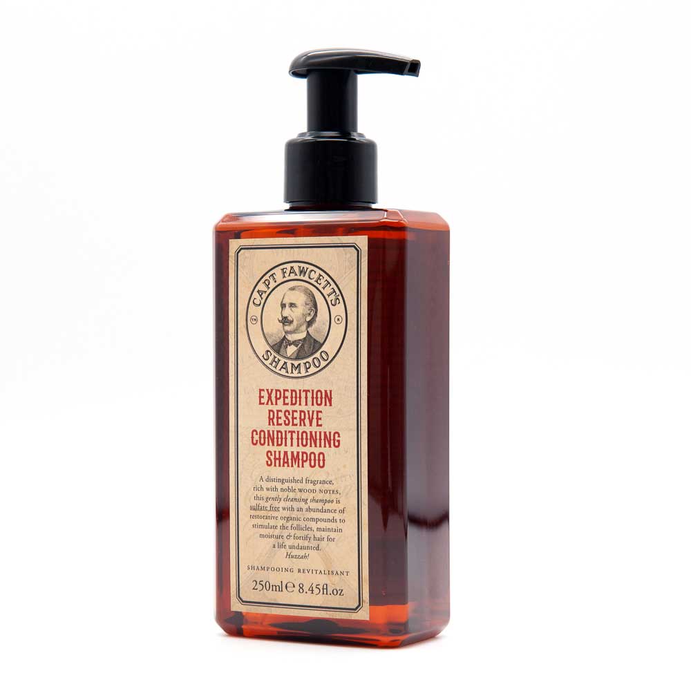 Bottle of Captain Fawcett's Expedition Reserve Consitioning Shampoo