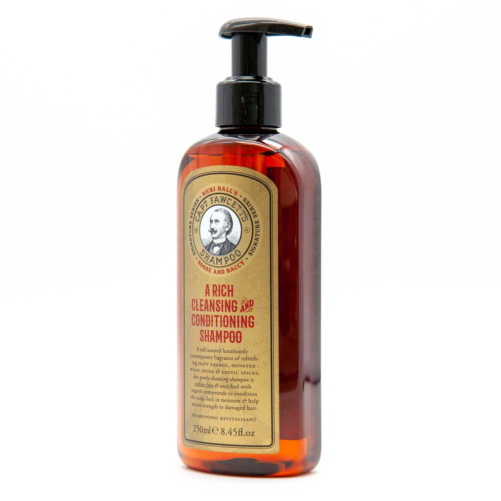 Bottle of Captain Fawcett's Rich Cleansing Conditioning Shampoo