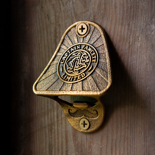Vintage Brass Wall-Mounted Bottle Opener | Captain Fawcett