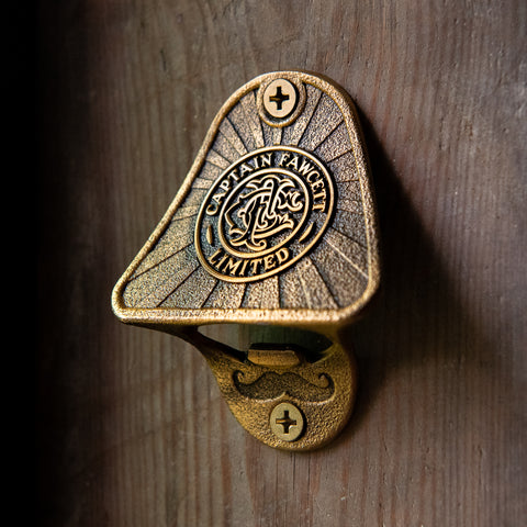 Captain Fawcett’s Vintage Brass Wall Mounted Bottle Opener