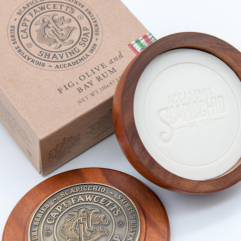 Captain Fawcett & Scapicchio's Fig, Olive & Bay Rum Shaving Soap