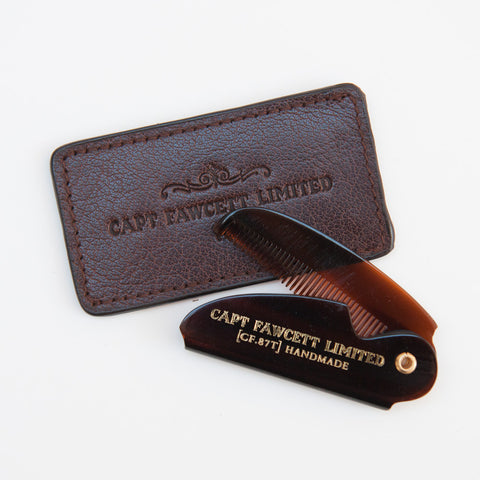 Captain Fawcett's Folding Pocket Moustache Comb & Case
