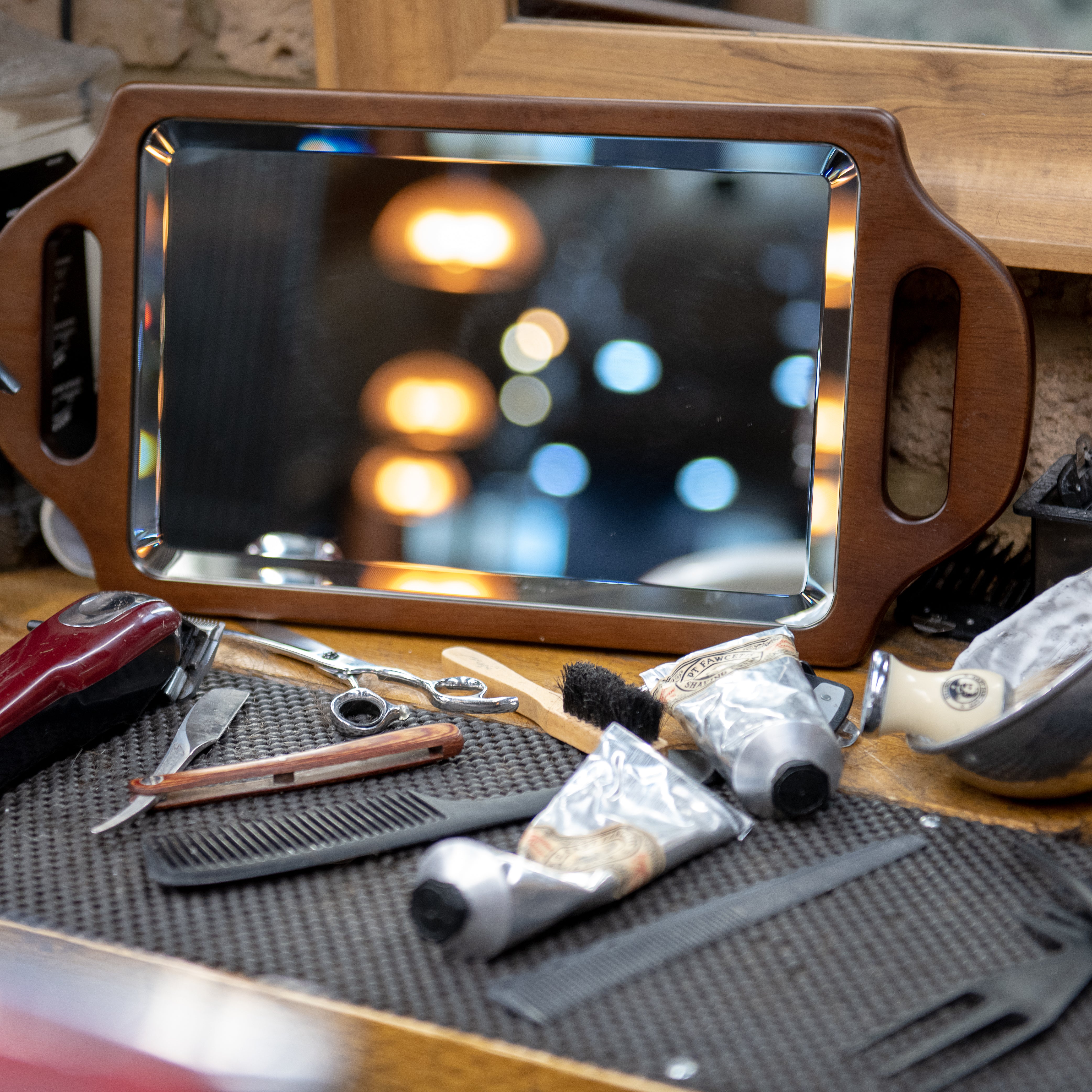 Double Handed Wooden Mirror | Captain Fawcett